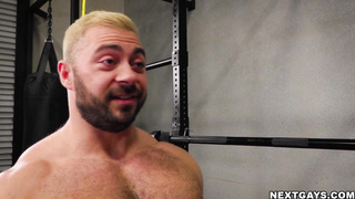 Muscular Gay Threesome At The Gym With Three Studs