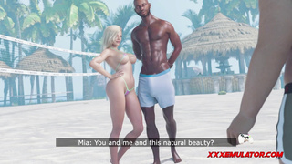 Blonde 3D Hottie Rides BBC Beach Sex
