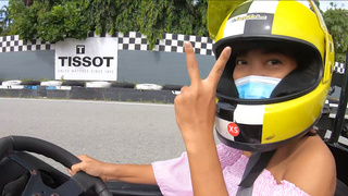 Thai teen amateur GF go karting and sex