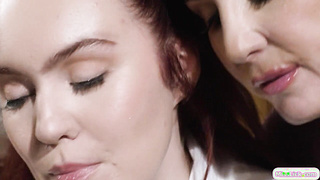 Stepdaughter fingering big tits stepmom 3