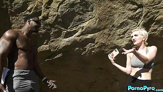 Short Haired Blonde Skye Blue Rides BBC Reverse Cowgirl