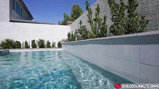 Stepbros sexy pool time with hot stepsister