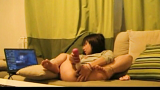 Japanese Fumiyo' stepsister watch her masturbate