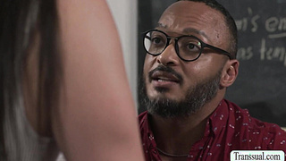 Tranny stepdaughter rides teacher stepdads cock