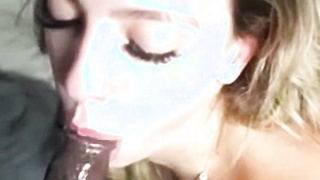 Beautiful Blonde Sucking BBC