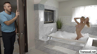 Lovely Tranny babe analed by horny dudes dick