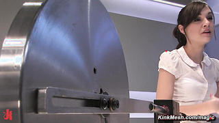 Hairy pussy teen machine fucked in a wet cunt