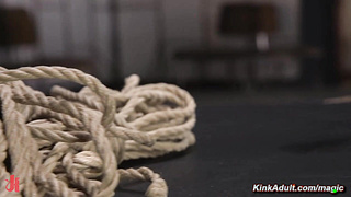 Bound natural busty babe rough fucked and flogged