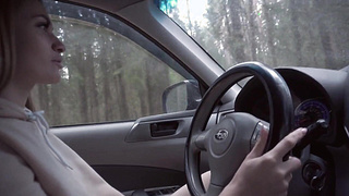 Gorgeous Hot Blonde Real Sex Into Car In Forest