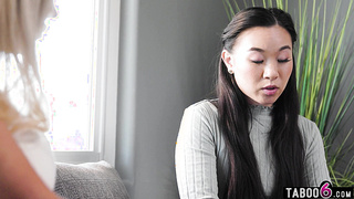 Korean babysitter lesbian with MILF wife