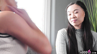 Korean babysitter lesbian with MILF wife