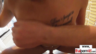 Tiny Thai teen fucked her BF in the bath