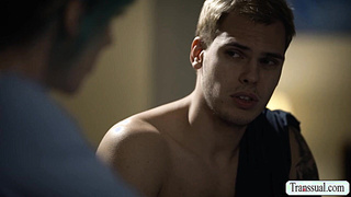 Hot Trans stepmom gives her stepson bed pleasure