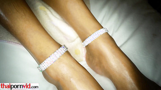 Amateur Thai teen masturbated and sucked