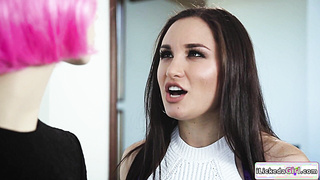 Petite latina ass licking her petite bff