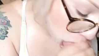 Tattooed Blonde Wants Cumshot