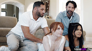 stepdads are hanging out while their cute teen