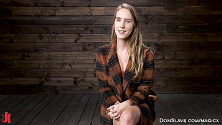 Slave locked in steel shackles on the floor