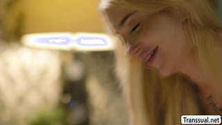 Hot TS Gracie Jane sucks and rides boyfriends dick