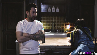 Tom goes into his kitchen and discovers Tanya there