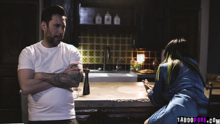 Tom goes into his kitchen and discovers Tanya there