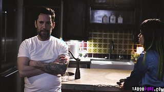 Tom goes into his kitchen and discovers Tanya there