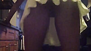 Black Slut Shows Butt