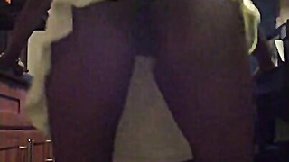 Black Slut Shows Butt