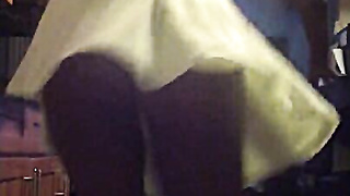 Black Slut Shows Butt