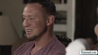 Ladyboy Brittney Kade rides Pierce Paris bigcock