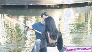 Huge tits Russian MILF dates a young guy