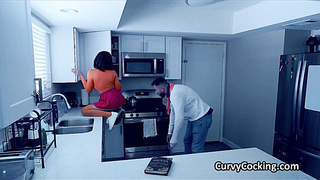 Sloppy oral by curvy big tit Velma