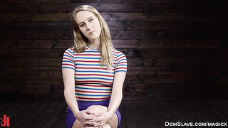 Blonde in sideways suspension machine fucked