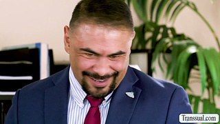 Naughty TS stepdaughter rides stepdads big cock