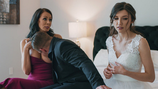 Guy fucked wife and his big tits stepmom