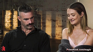 Slim bound beauty deep throat and pussy fucked