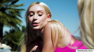 Gorgeous Kay Lovely licks SlimThick Vics pussy