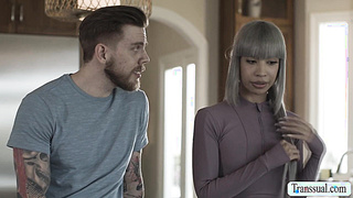 Skinny Tbabe gets ass fucked in the kitchen