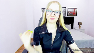 Belarus blonde flashes small tits on webcam