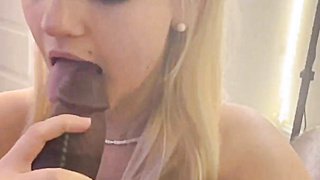 College Blonde Sucks Her First BBC