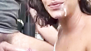 Slut Wife Gets Outdoor Facial