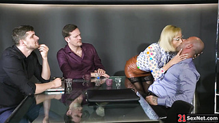 Busty secretary dp fucked during meeting