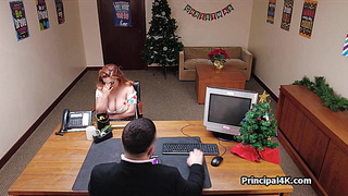 Spanking, titfucking and hammering milf at the office
