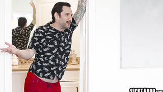 Ebony teen and her BFF fucks pervy guy