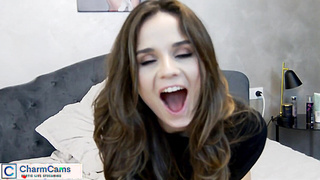 Brunette sensation Firm Natural Boobs