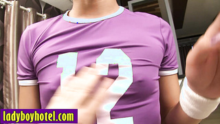 Slender Asian shemale slut hot anal sex