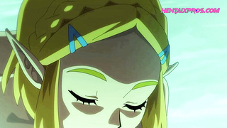 Sexy Blonde ELF Bathing and Fucking HENTAI UNCENSORED