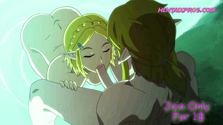 Sexy Blonde ELF Bathing and Fucking HENTAI UNCENSORED