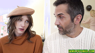 Stepdaughter and stepdad having naughty fun