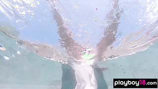 Naked Russian teasing under the water